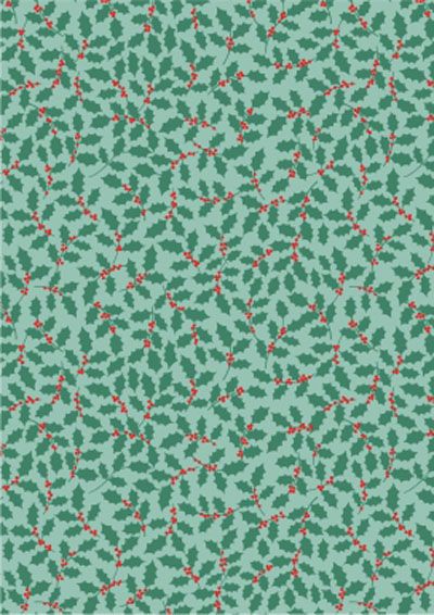 Gingerbread Christmas Holly Teal