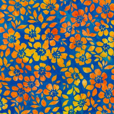 Floral Fantasy Batik: Small Floral Pacific (per 1/4 metre)