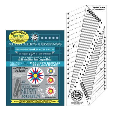 Skinny Robin 16 Point Mariner's Compass Ruler and Book Combo