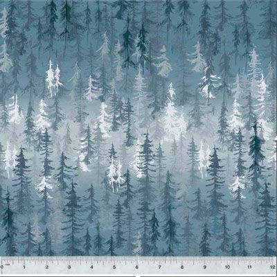 Majestic Fabric: Pine Forest Blue (per 1/4 metre)