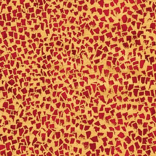 Gustav Klimt fabric: Red Shapes, Metallic