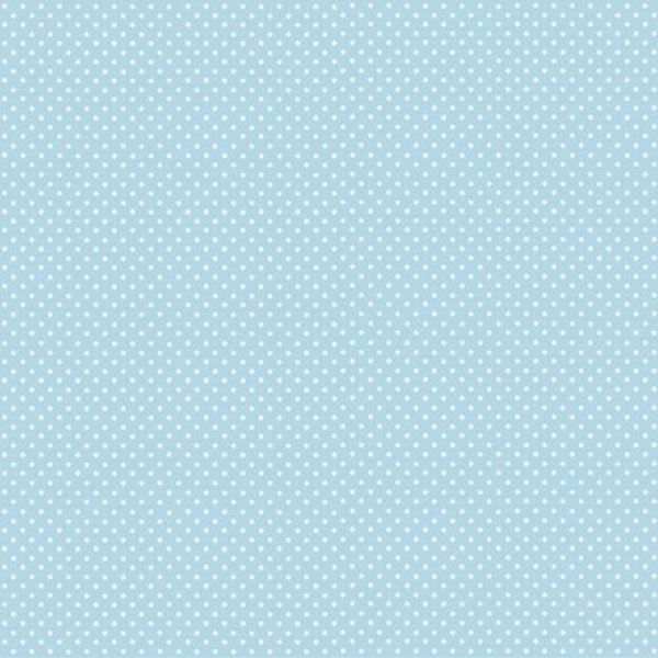 Makower Small Spots Fabric: White Spots Light Blue (per 1/4 metre)