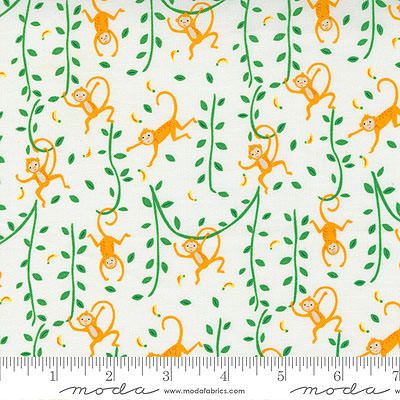 Jungle Paradise fabric: Funky Monkey Cloud (per 1/4 metre)