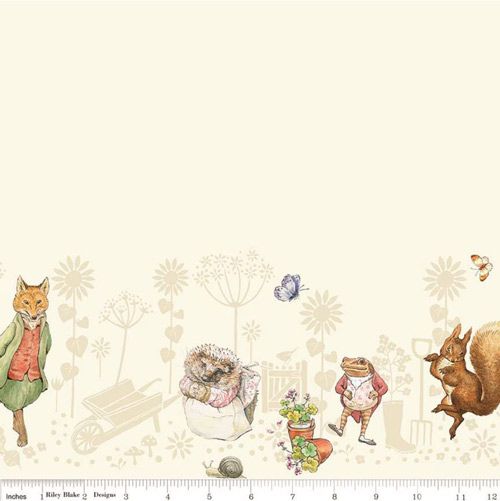 Peter Rabbit and Friends fabric: Border Print, Cloud