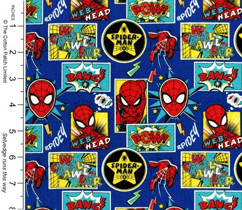 Superheroes Fabric: Spiderman Outside the Box