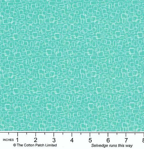 Whimsy Fabric: On the Quad, Light Turquoise