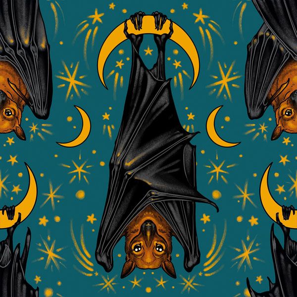 Halloween fabrics: Storybook Halloween, Bats