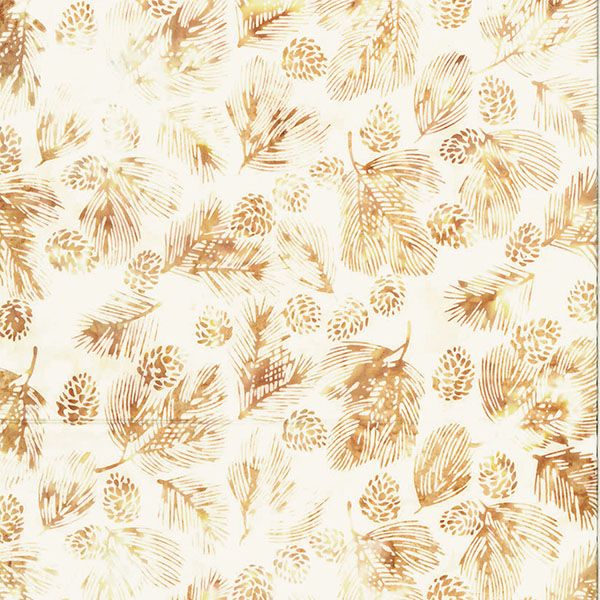 Bali Handpaints fabric: Pine Cones, Mimosa