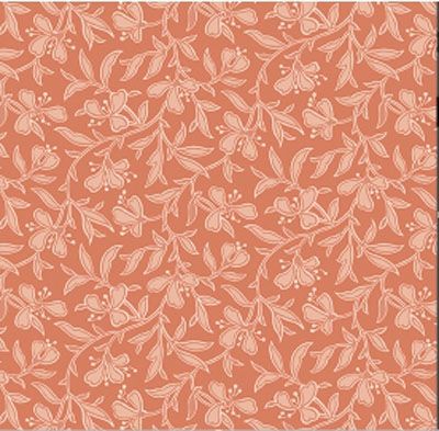 Fleur Nouveau fabric: Vine Orange (per 1/4 metre)