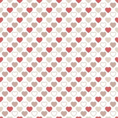 Quilters Basic Harmony: Pink Hearts Mauve/Red (per 1/4 metre)