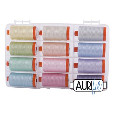 Aurifil 50/2 Thread Box: Pastel House Collection