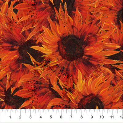 Wildflower fabric: Sunflowers Brick (per 1/4 metre)