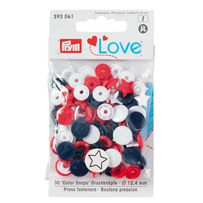 Prym Love Colour Star Snaps Red White & Navy