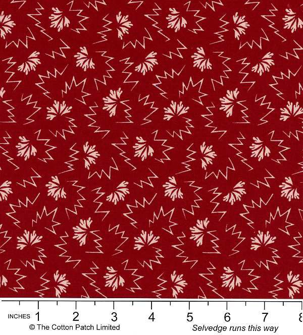 Classic Coordinates Fabric: Leaf Flash Wine (per 1/4 metre)