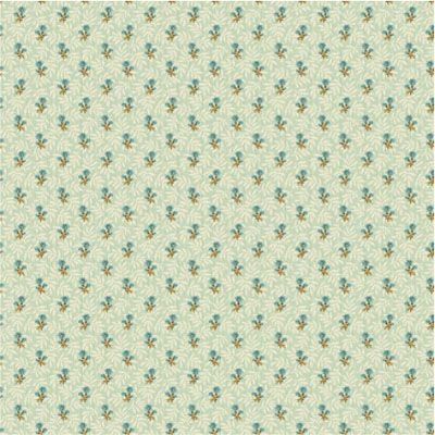 Sienna Fabric: Floral Stripe Teal (per 1/4 metre)