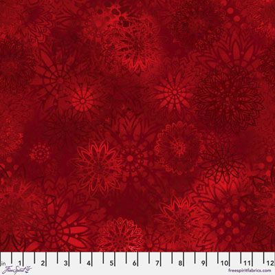 Light in the Forest Fabric: Medallions Red (per 1/4 metre)