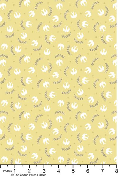 Spring Treats Fabric: Spring Hare Yellow (per 1/4 metre)