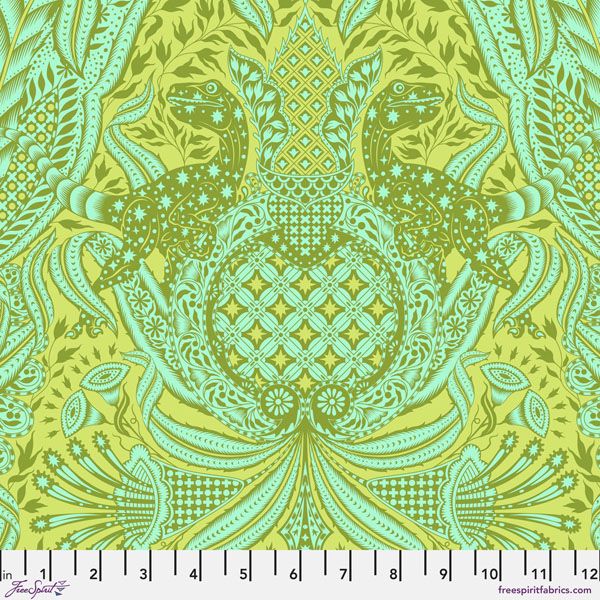 Tula Pink Roar! fabric: Gift Rapt Lime