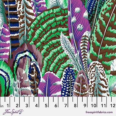 Kaffe Fassett Collective Fabric: Feathers Contrast (per 1/4 metre)