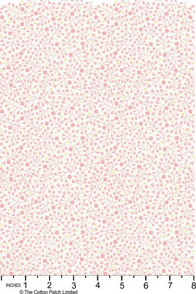 Spring Treats Fabric: Mini Heart Floral White (per 1/4 metre)