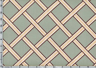 William Morris Merton Fabric: Gilt Trellis Sage (per 1/4 metre)