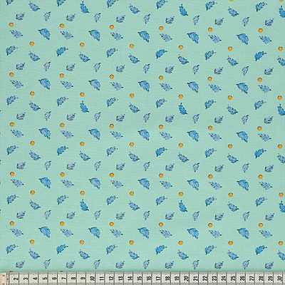 Dee Hardwicke Fabric: Leaves & Berries Mint (per 1/4 metre)