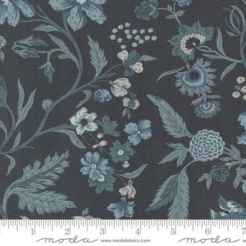 Sacre Bleu fabric: Parterre, Indigo