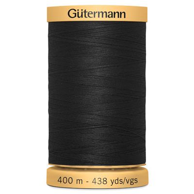 Gutermann Natural Cotton 50 Weight Thread 400m 5201 Black