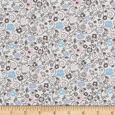 Enchantment Fabric: Enchanted Florals White (per 1/4 metre)