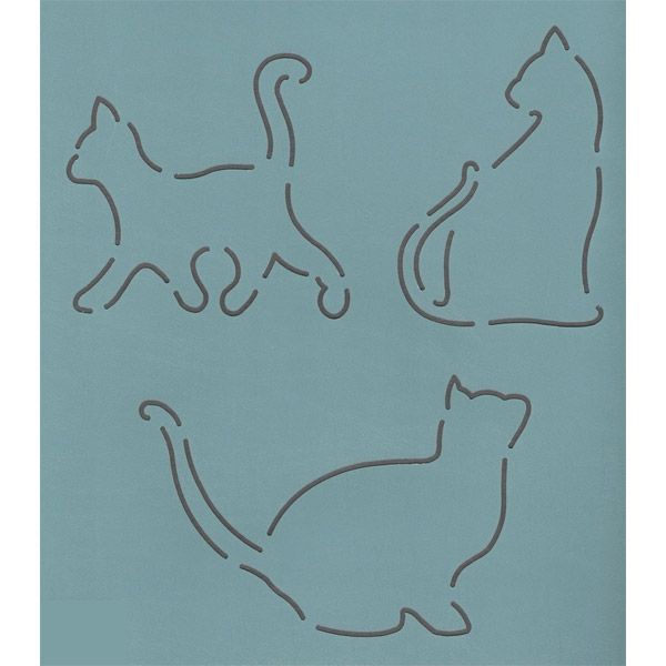 Quilt Stencil  4 Inch Three Cats