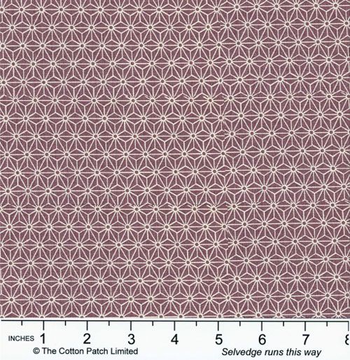 Japanese Garden Fabric: Sevenberry Asanoha, Purple/Ecru