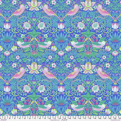 Kaffe Fassett x Morris & Co Fabric: Strawberry Thief Blue