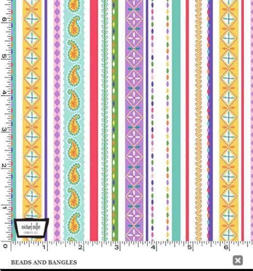 Elephant Cavalcade fabrics: Beads and Bangles