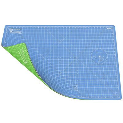 A1 Double Sided Rotary Cutting Mat Sky Blue/Lime Green