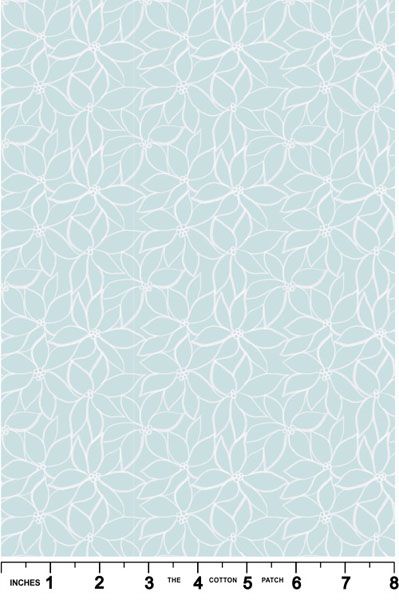 Hajime fabric: Linear Flower, Light blue