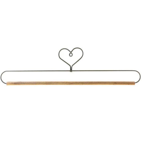 Wire Hanger  6' Heart straight hanger with stained dowel