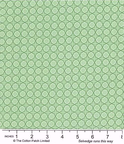 Juliette fabric, Decorative Geo, Teal/Green