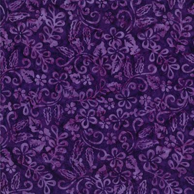 Mystic Vineyard Batik Fabric: Plumeria Purple