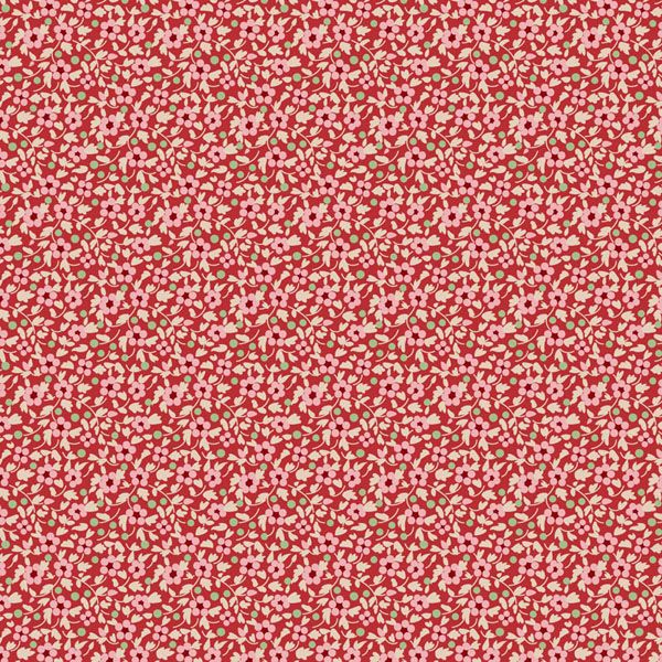 Tilda fabric: Creating Memories Winter Brie Red