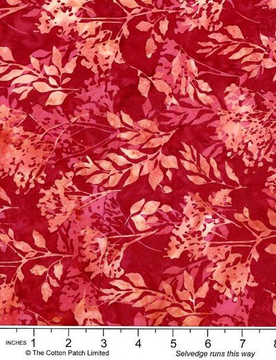 Bali Batik Handpaints Fabric: Shirley Temple Cardinal (per 1/4 metre)