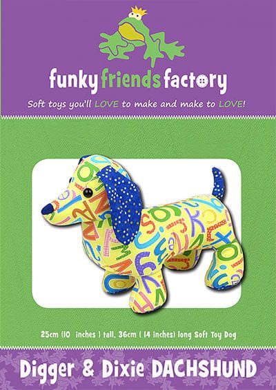 Funky Friends Factory: Digger & Dixie Dachshund Soft Toy Pattern