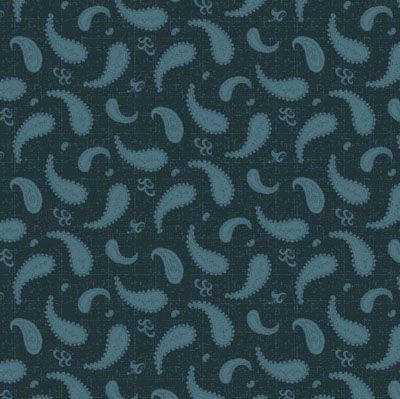 Rainbow Sampler fabric: Large Paisley Teal (per 1/4 metre)