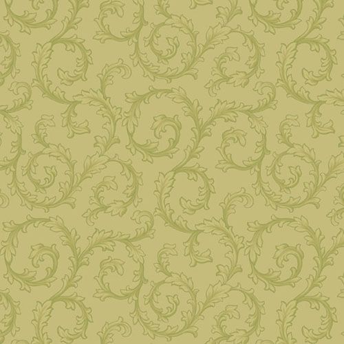 Midnight Meadow fabric: Scroll, Sage