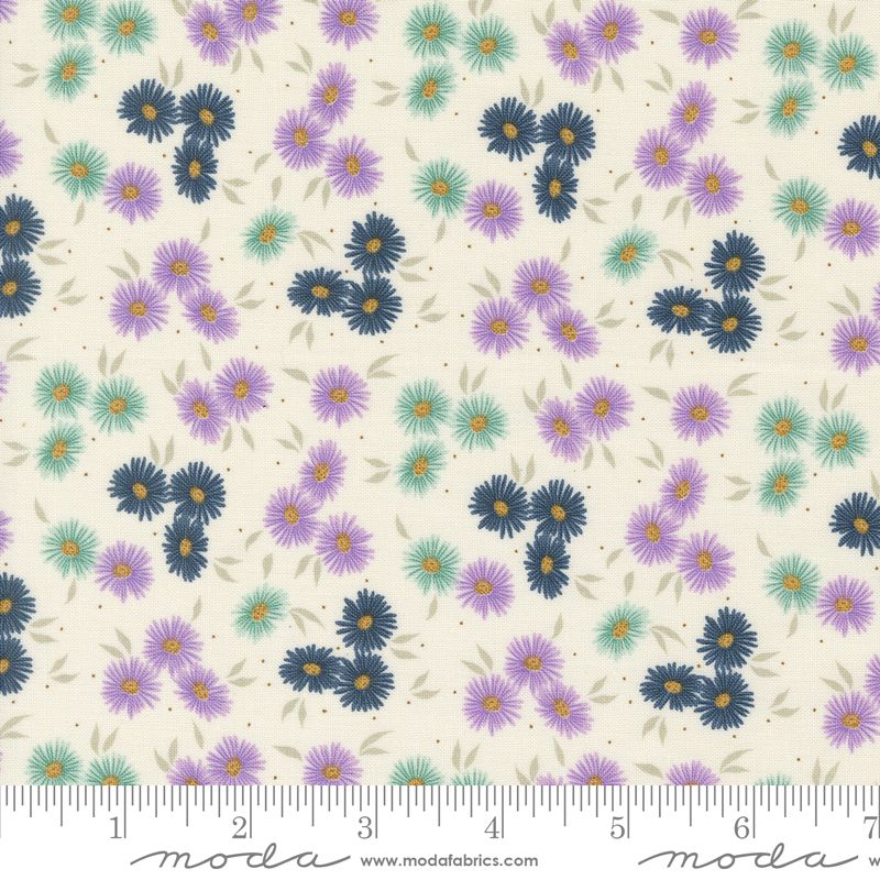 Seaglass Summer fabric: Beach Asters, Oyster