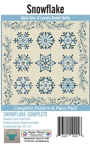 Snowflake Edyta Sitar Paper Pieces Pack and Pattern