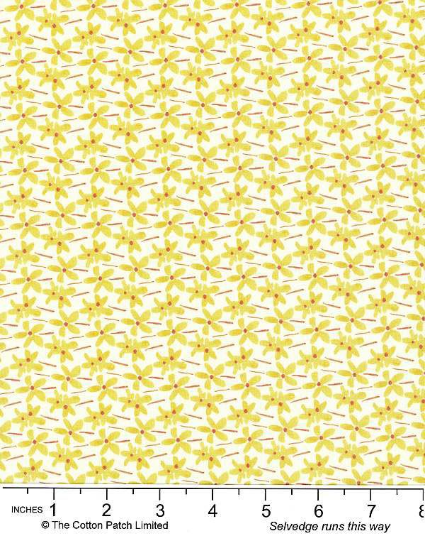 Ally Collection by Bluebellgray fabric: Dancing Daisies Yellow Lewis and Irene