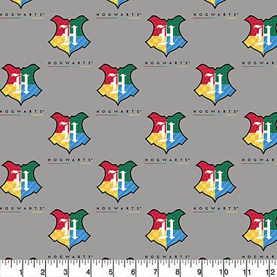 Harry Potter Fabric: House Crests Grey (per 1/4 metre)