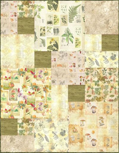 Herbarium Fabric: Herbarium Tile Quilt