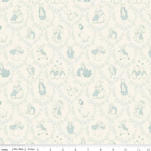 Peter Rabbit and Friends fabric: Cloud Toile