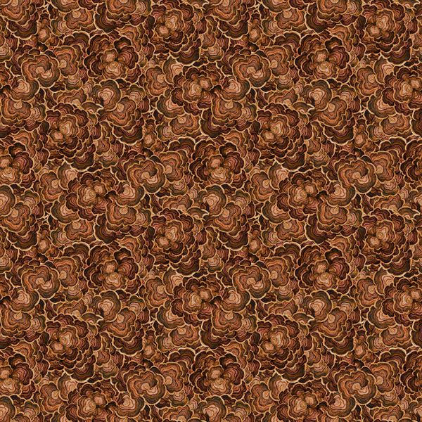 Wild Harvest fabric: Tree Fungi, Brown